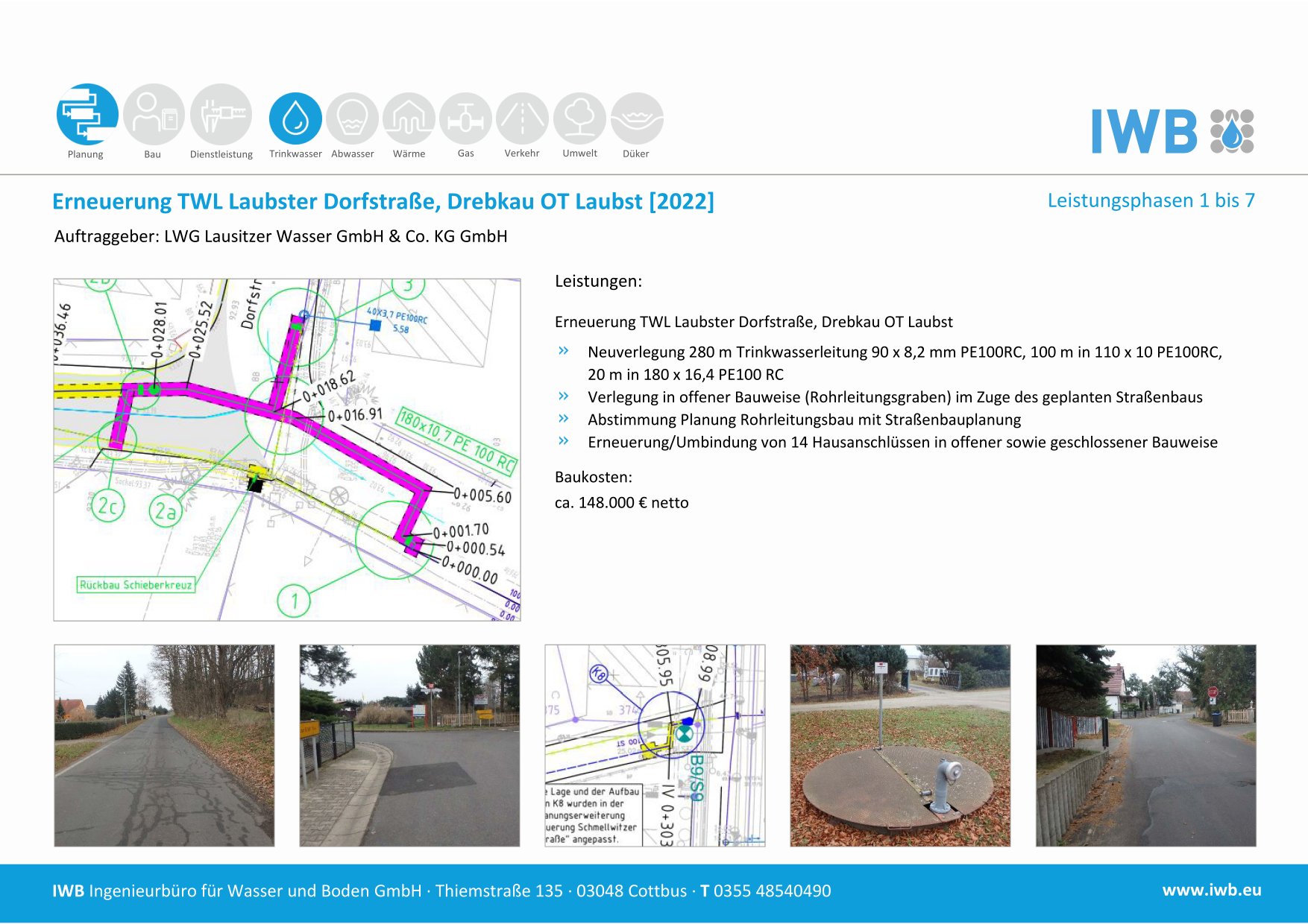 Erneuerung TWL Laubster Dorfstraße, Drebkau OT Laubst - LWG [2022]